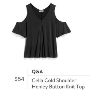 Cella Cold Shoulder HenleyButtonKnit Top Stitchfix